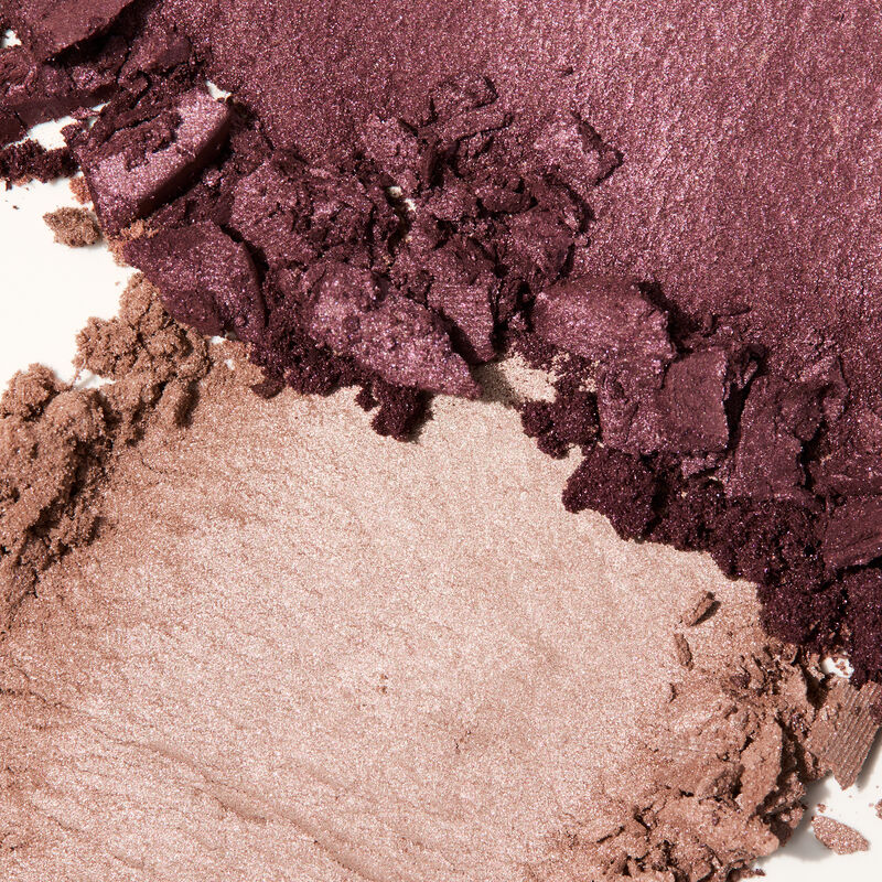 Product rubs of both colors of special-edition Mary Kay At Play Eye Shadow Duo in Rosy Plum on white background image number null